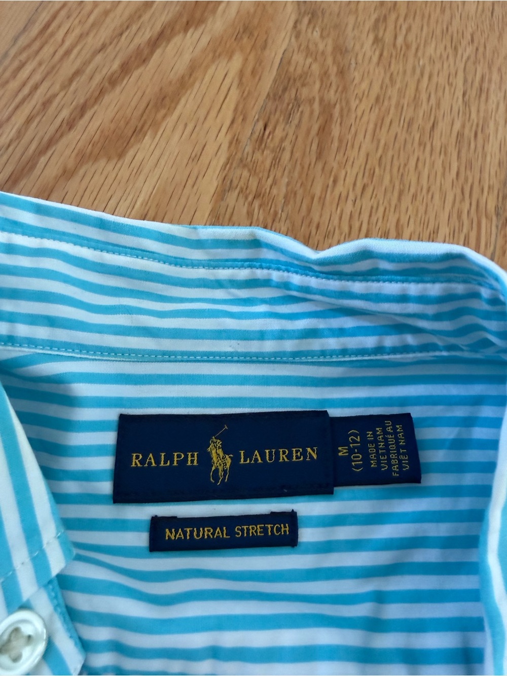 Ralph Lauren Boys' Blue Striped Button-Down Shirt - Picture 3 of 5